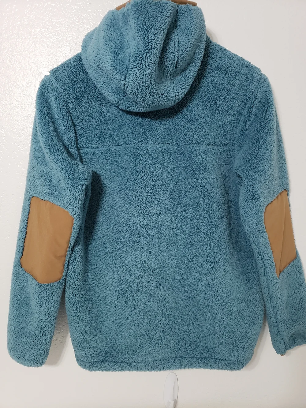 The North Face Men’s Campshire Sherpa Fleece Hoodie Pullover Blue Tan Small